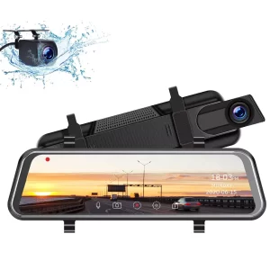 Car Dash Camera 10 Inch Touch Screen Rearview Mirror 1080p HD