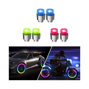 4pcs Auto Wheel Tyre Stem LED (Multicolour)