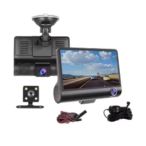 4inch 3 Lens Dash Cam Car DVR 1080P