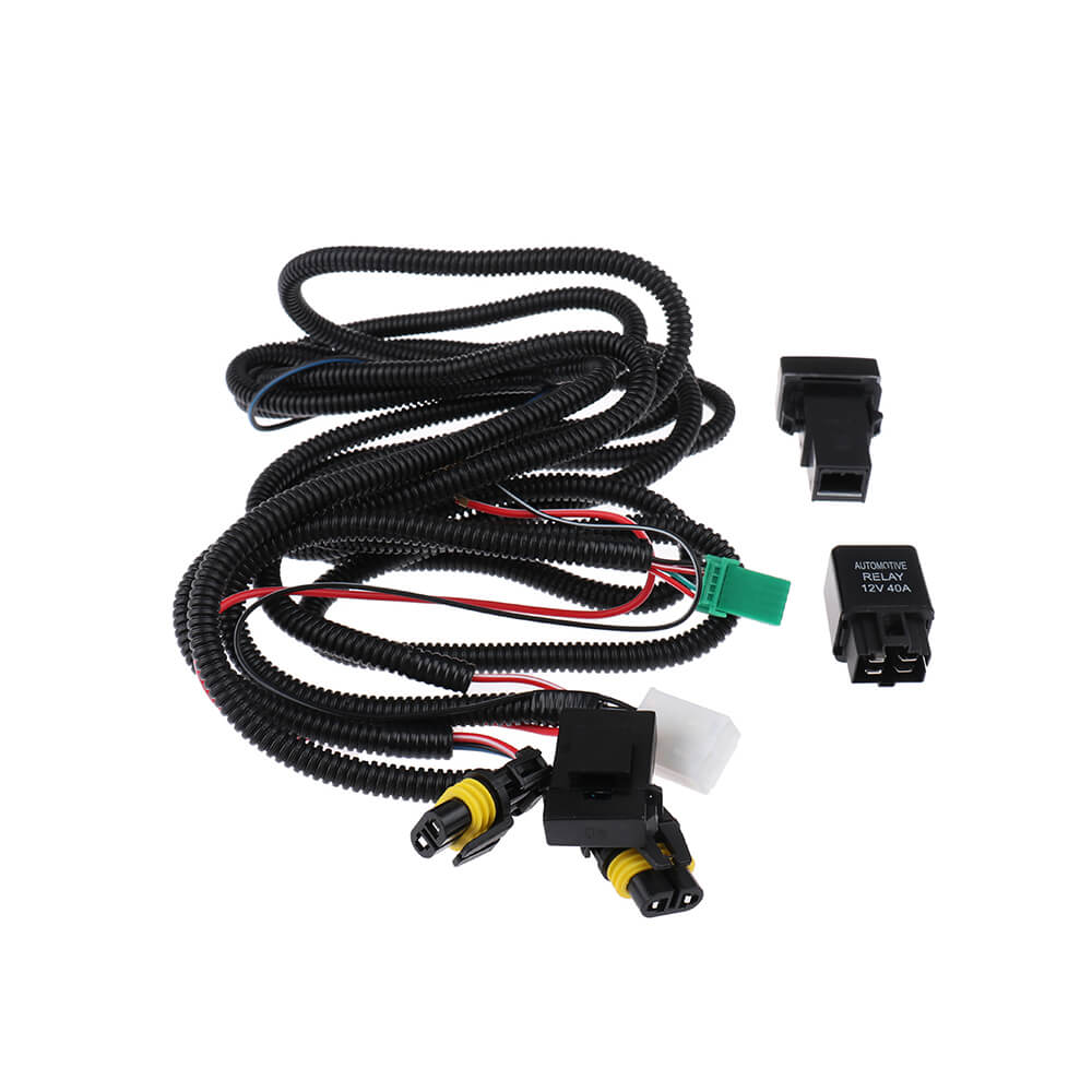 H11 Fog Light + Wiring Harness + Sockets + Wire LED Indicators Switch
