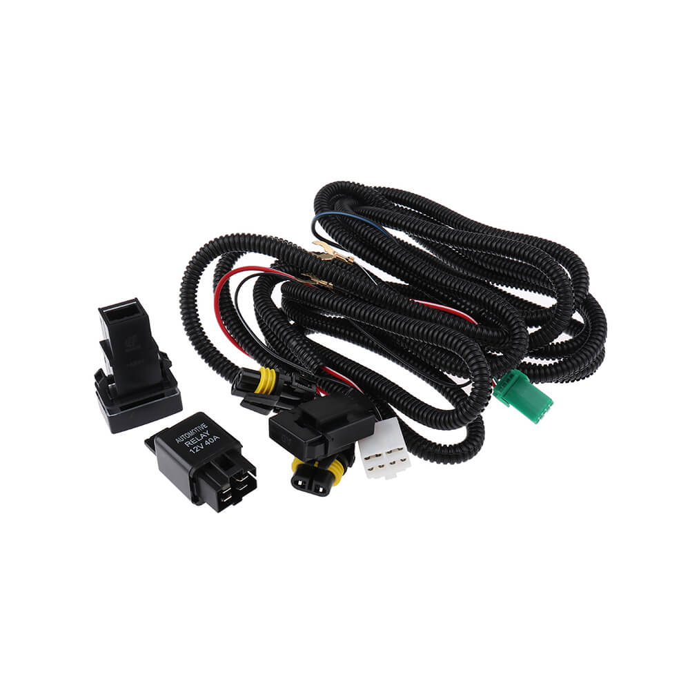 H11 Fog Light + Wiring Harness + Sockets + Wire LED Indicators Switch