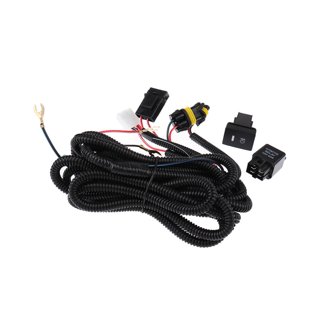 H11 Fog Light + Wiring Harness + Sockets + Wire LED Indicators Switch